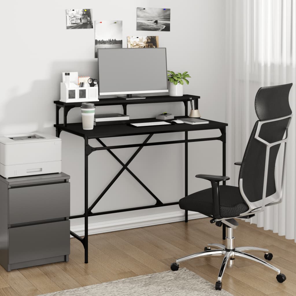 Bureau Bewerkt Hout En Ijzer Eiken