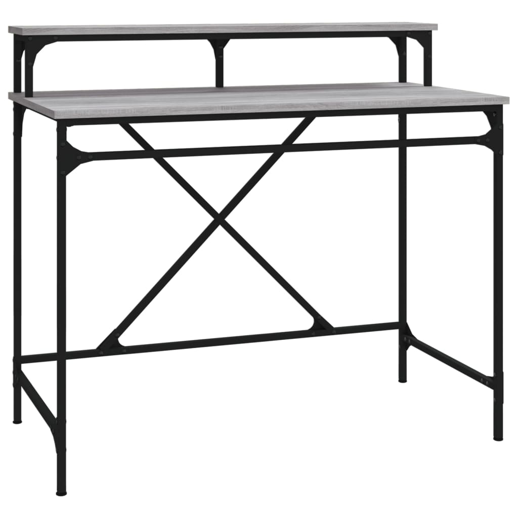 Bureau Bewerkt Hout En Ijzer Eiken