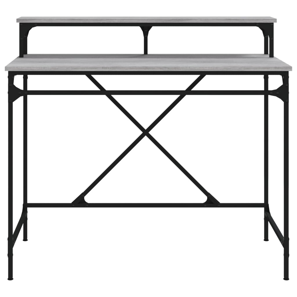 Bureau Bewerkt Hout En Ijzer Eiken