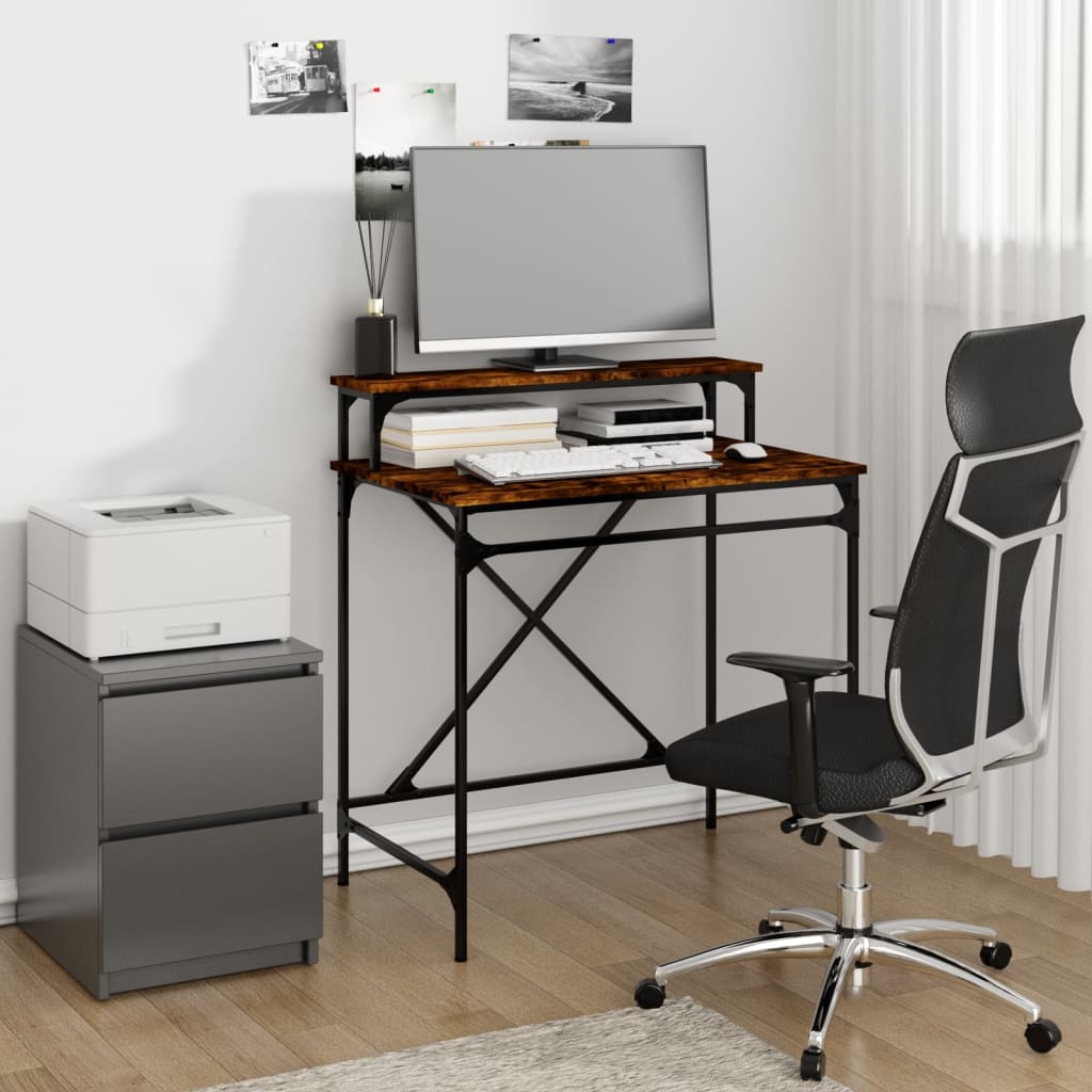 Bureau Bewerkt Hout En Ijzer Eiken