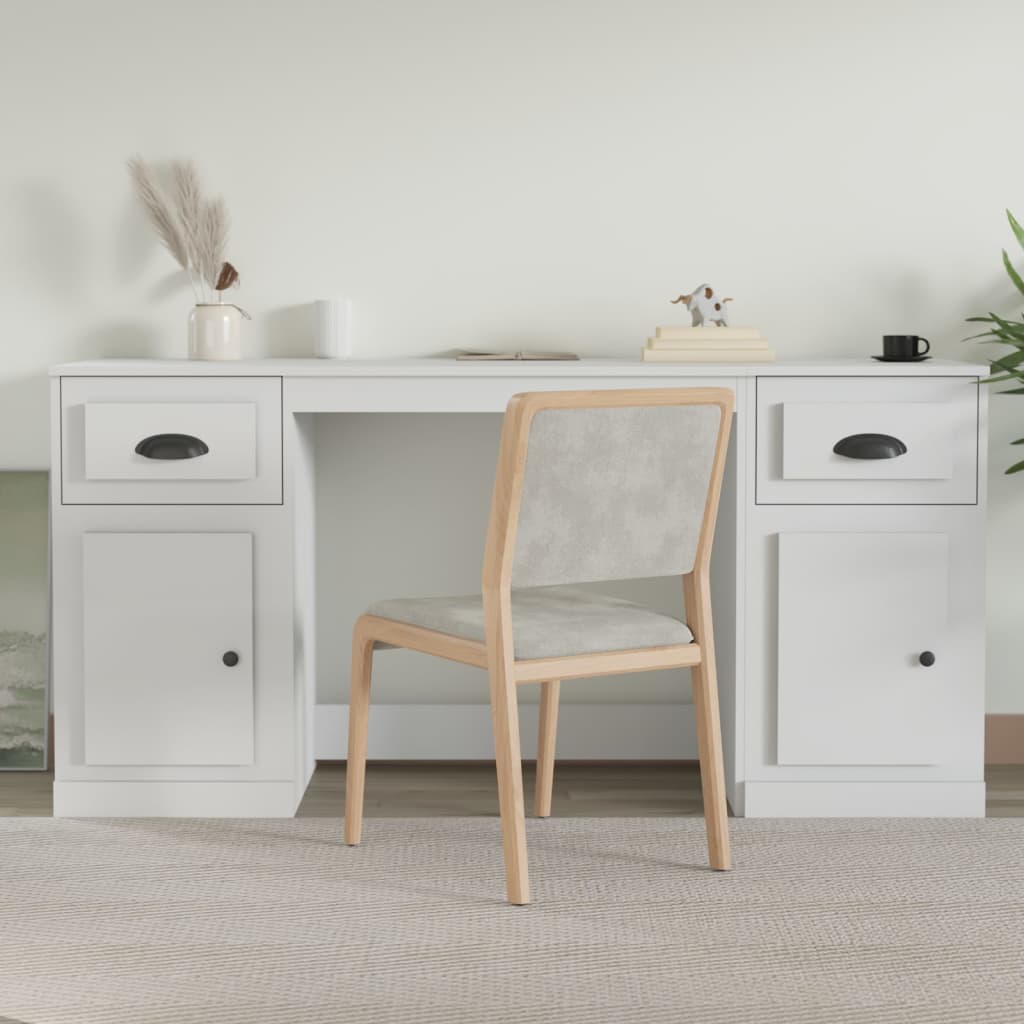 Bureau Met Kast Bewerkt Hout
