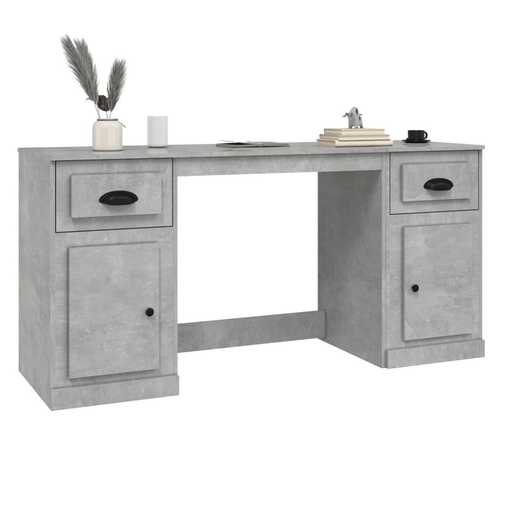 Bureau Met Kast Bewerkt Hout