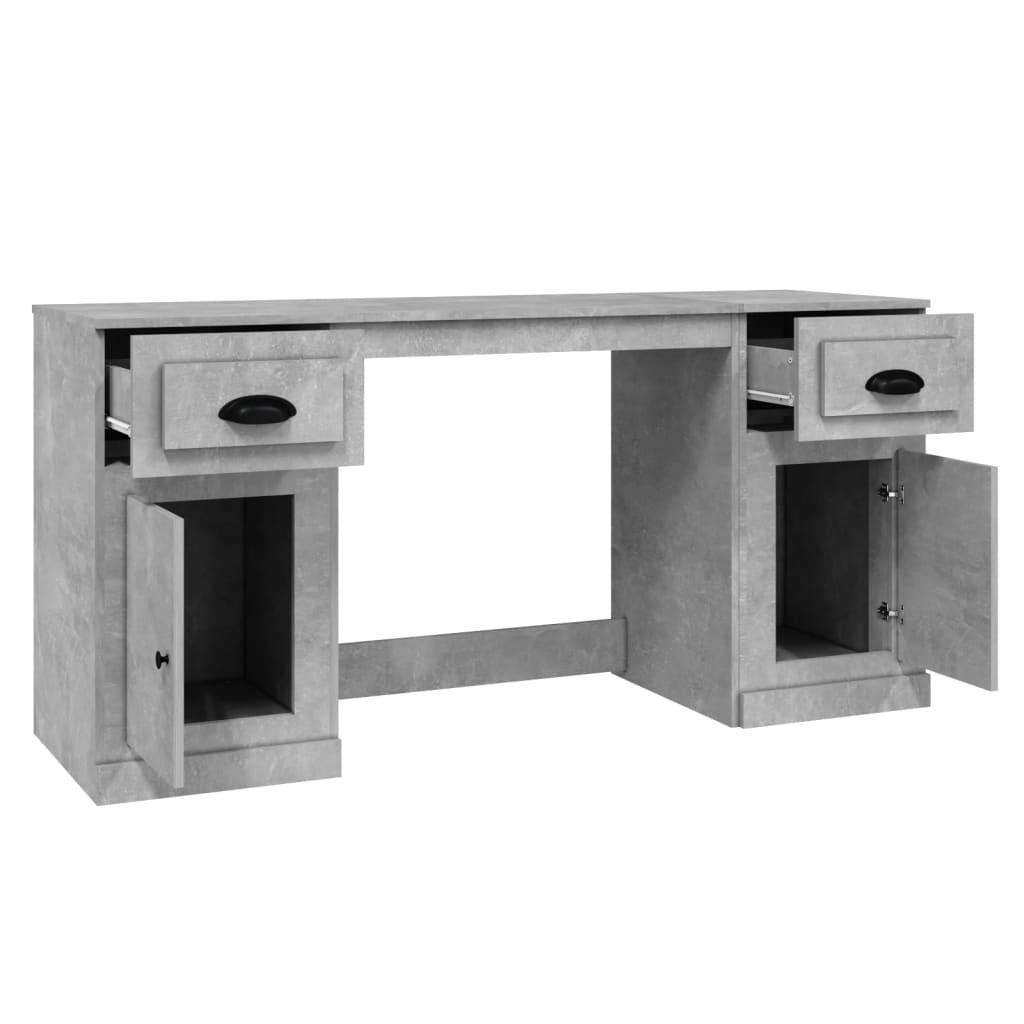 Bureau Met Kast Bewerkt Hout