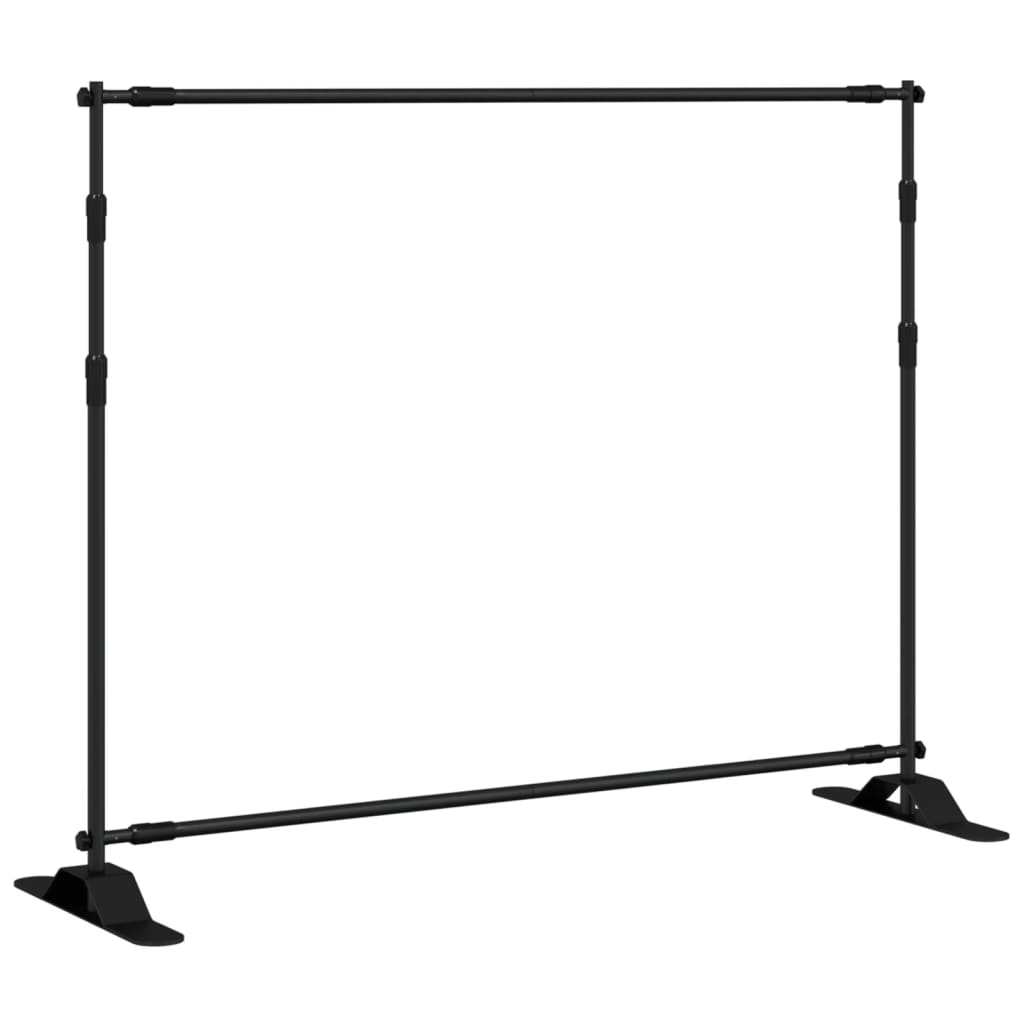 Achtergrondstandaards 2 St 254X243 Cm Staal Zwart