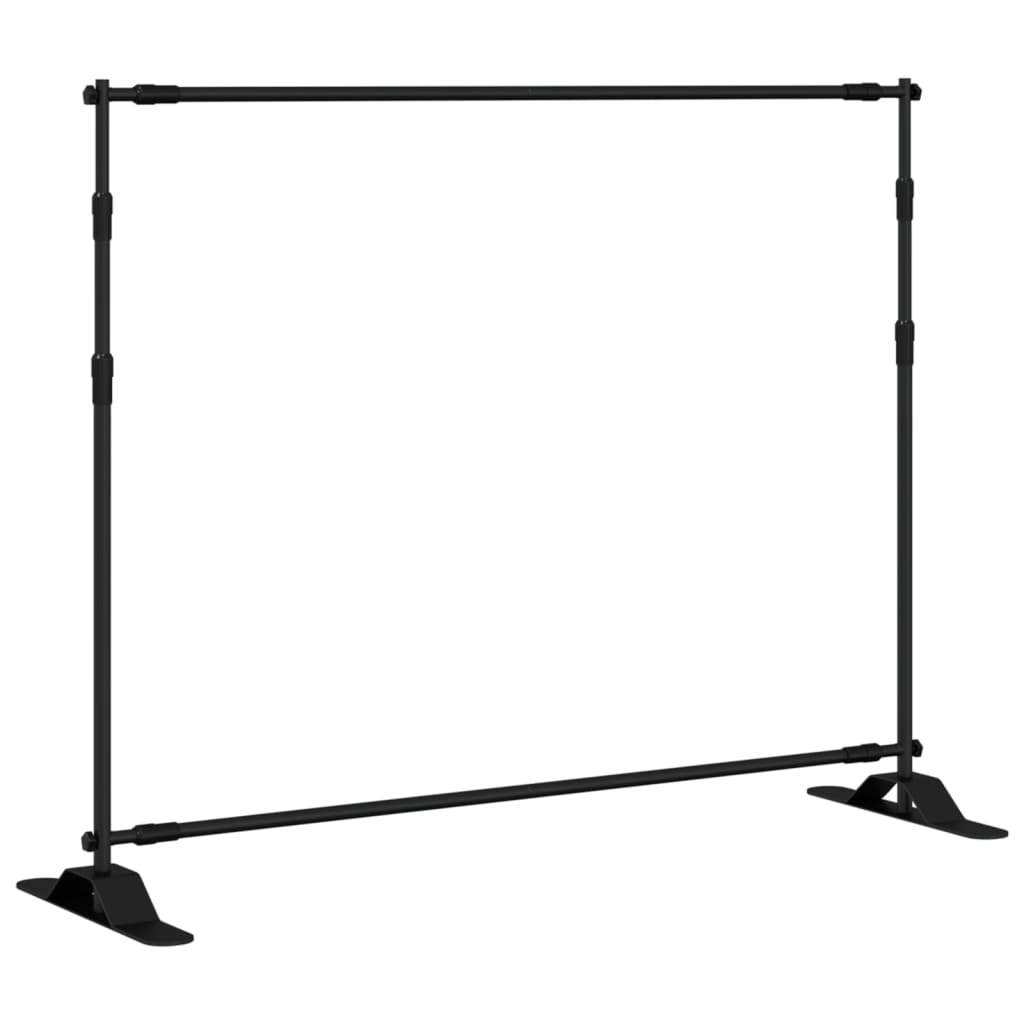 Achtergrondstandaards 2 St 254X243 Cm Staal Zwart