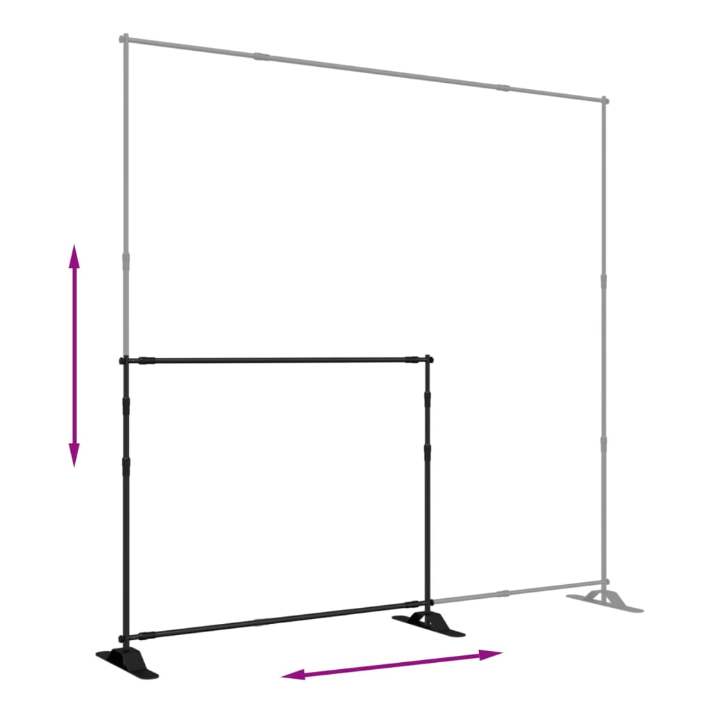 Achtergrondstandaards 2 St 254X243 Cm Staal Zwart