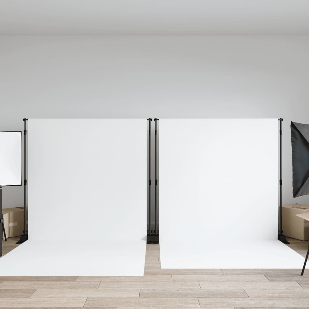Achtergrondstandaards 2 St 254X243 Cm Staal Zwart