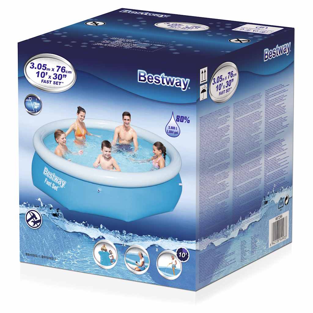 Bestway Fast Set Zwembad Opblaasbaar Rond 305X76 Cm 57266