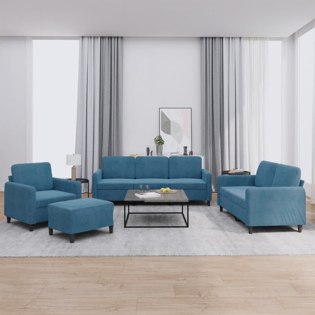 4-Delige Loungeset Met Kussens Fluweel