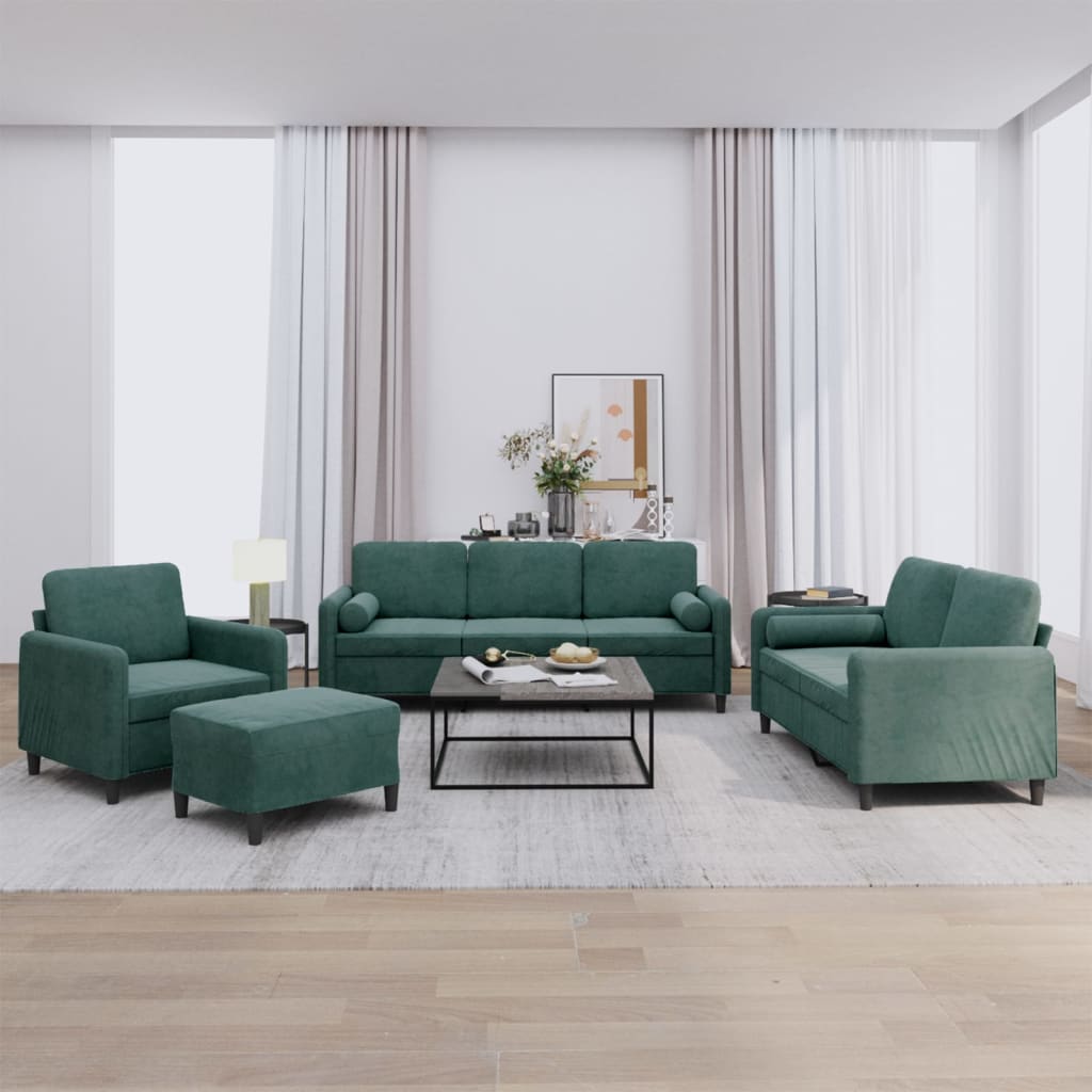 4-Delige Loungeset Met Kussens Fluweel