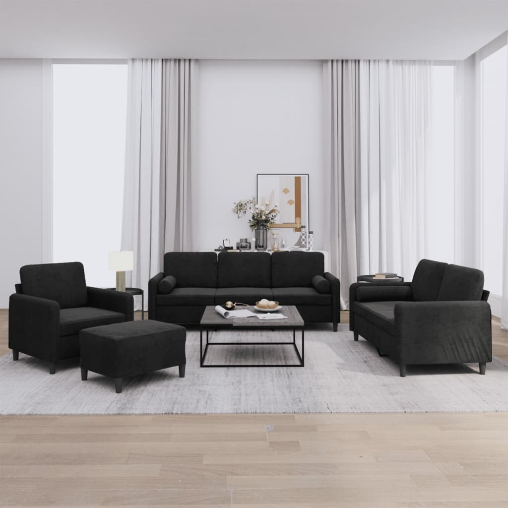4-Delige Loungeset Met Kussens Fluweel