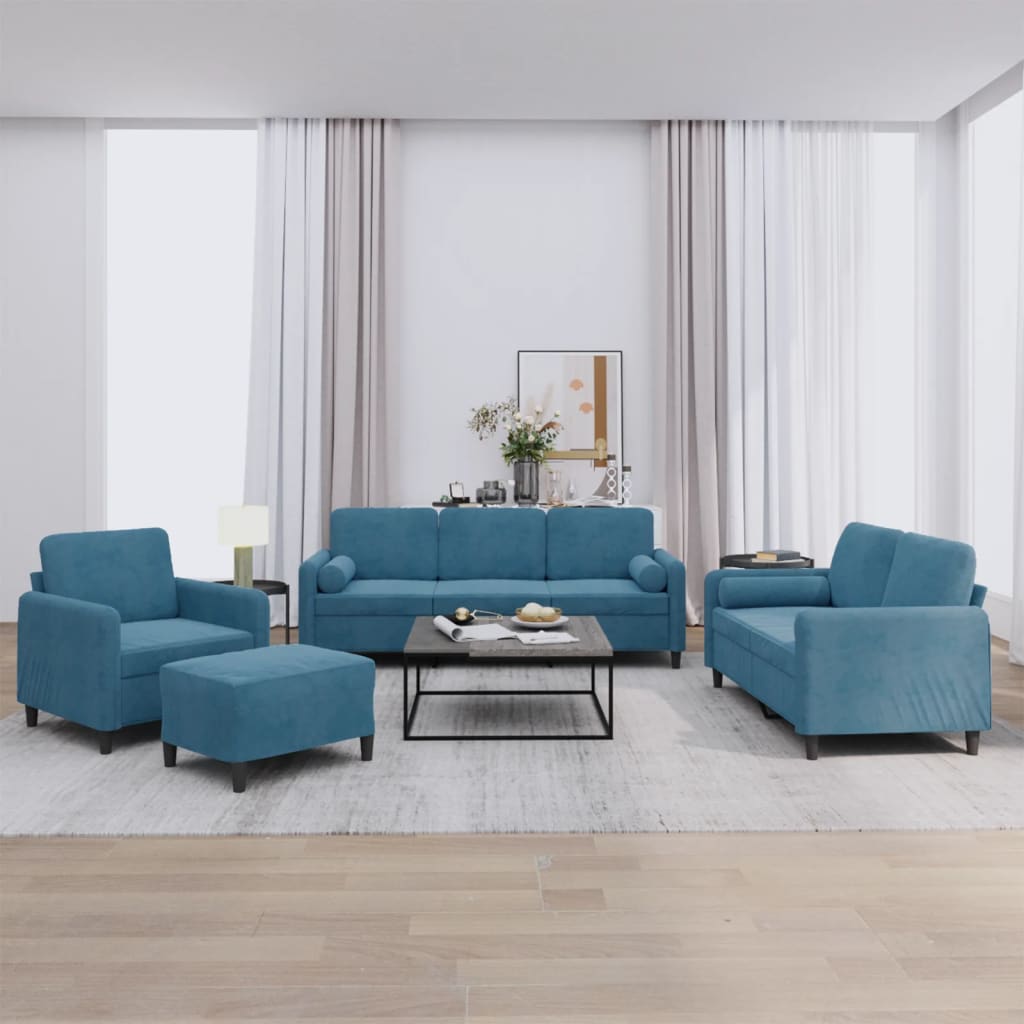 4-Delige Loungeset Met Kussens Fluweel