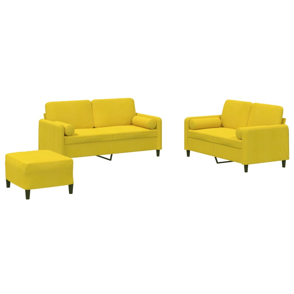 3-Delige Loungeset Met Kussens Fluweel