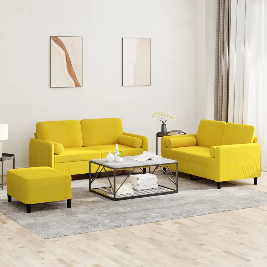 3-Delige Loungeset Met Kussens Fluweel