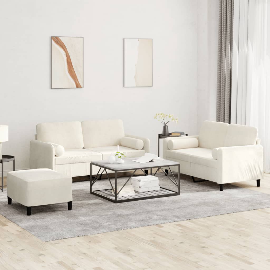 3-Delige Loungeset Met Kussens Fluweel
