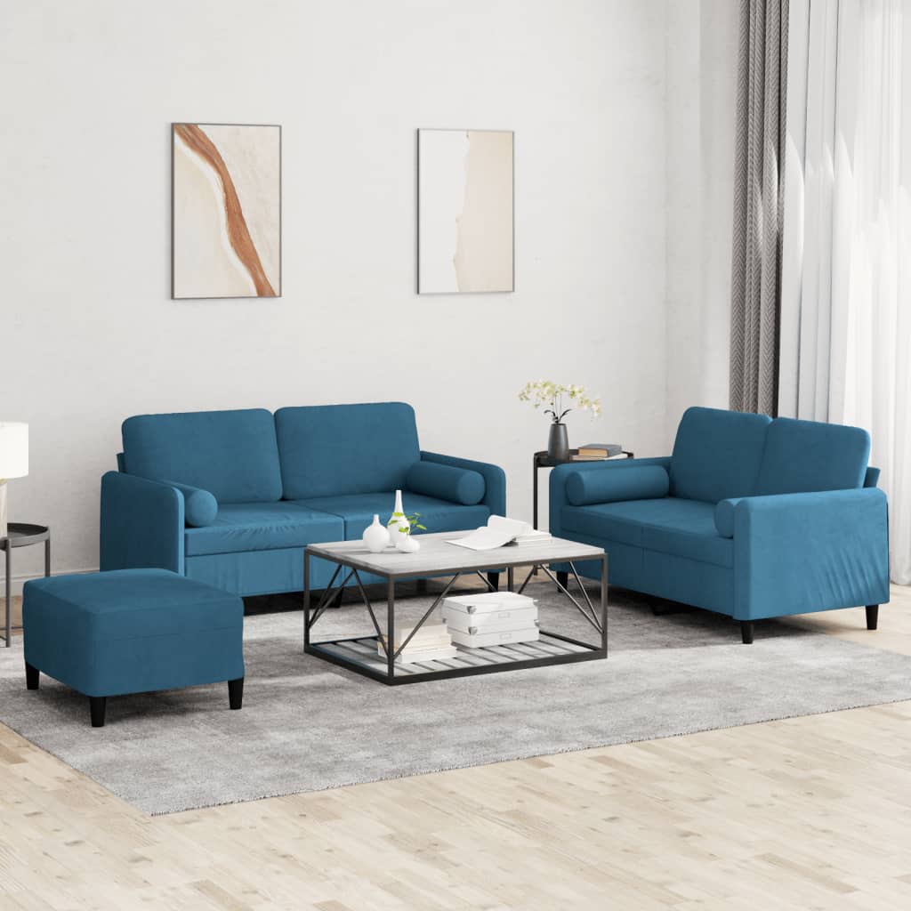 3-Delige Loungeset Met Kussens Fluweel