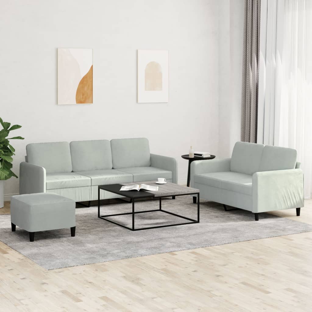 3-Delige Loungeset Met Kussens Fluweel