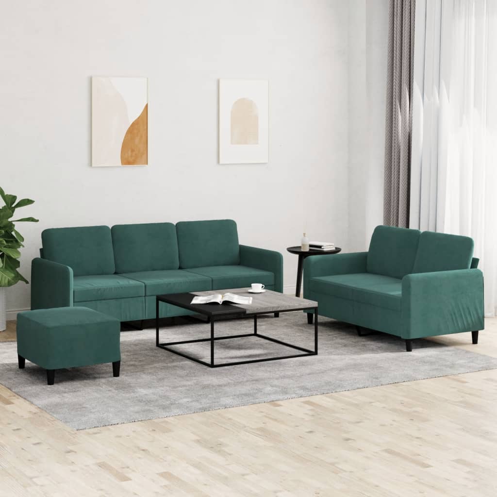 3-Delige Loungeset Met Kussens Fluweel