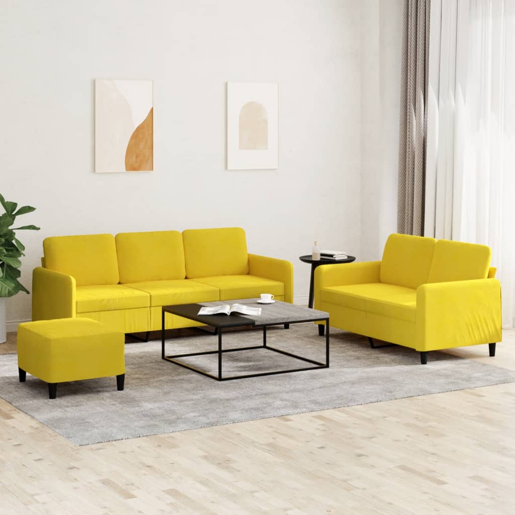 3-Delige Loungeset Met Kussens Fluweel