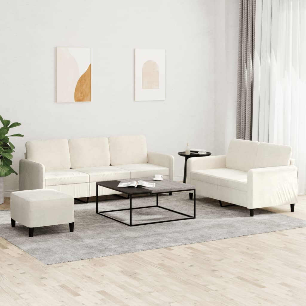 3-Delige Loungeset Met Kussens Fluweel