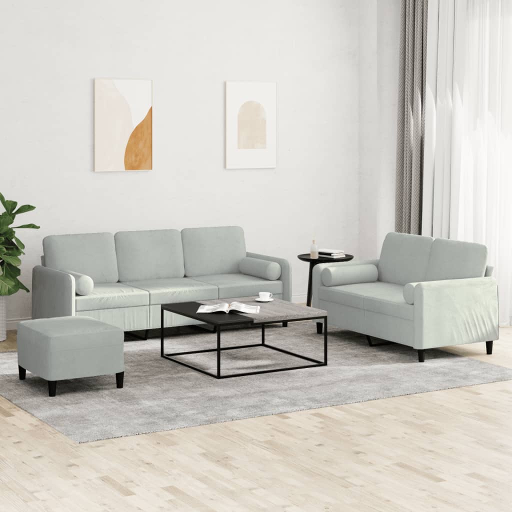 3-Delige Loungeset Met Kussens Fluweel
