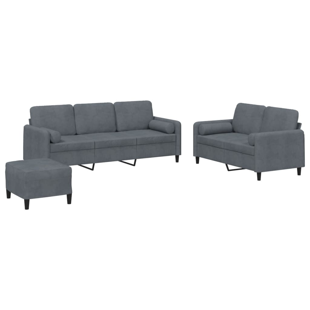 3-Delige Loungeset Met Kussens Fluweel