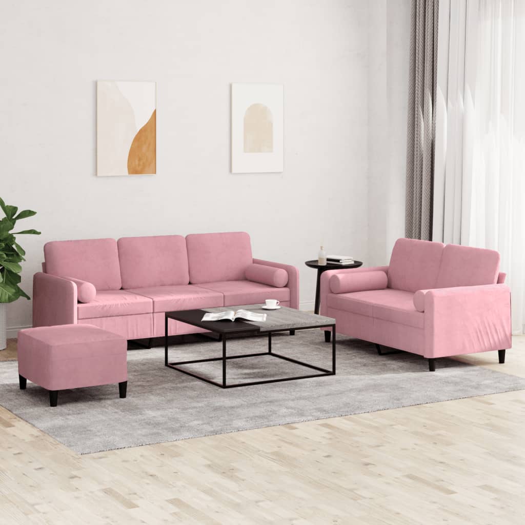 3-Delige Loungeset Met Kussens Fluweel