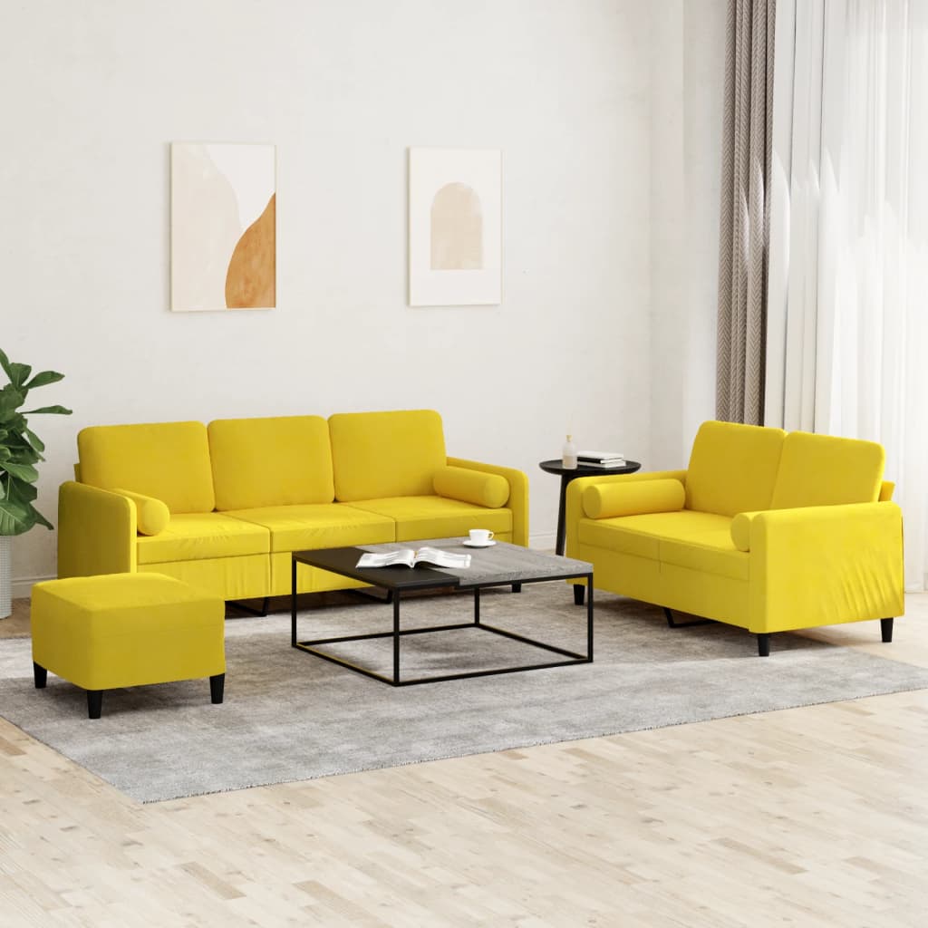 3-Delige Loungeset Met Kussens Fluweel