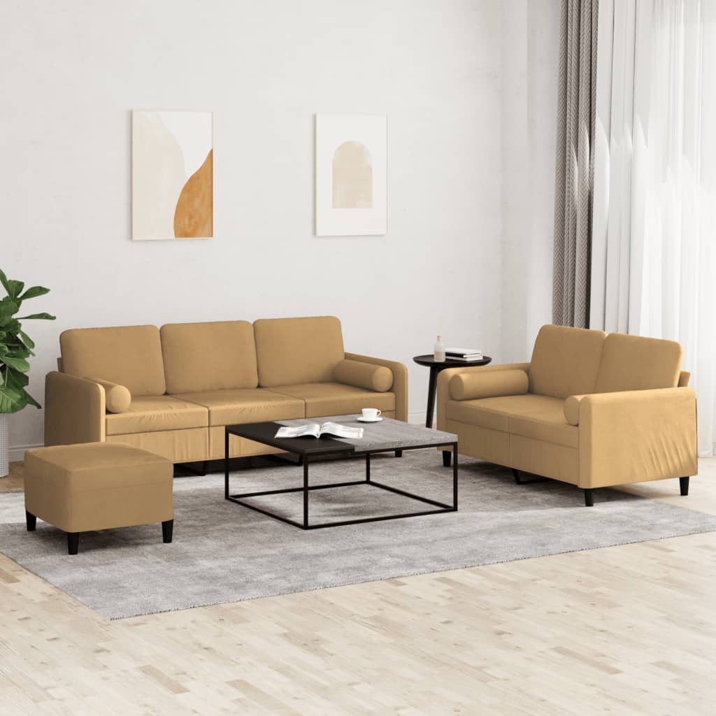 3-Delige Loungeset Met Kussens Fluweel