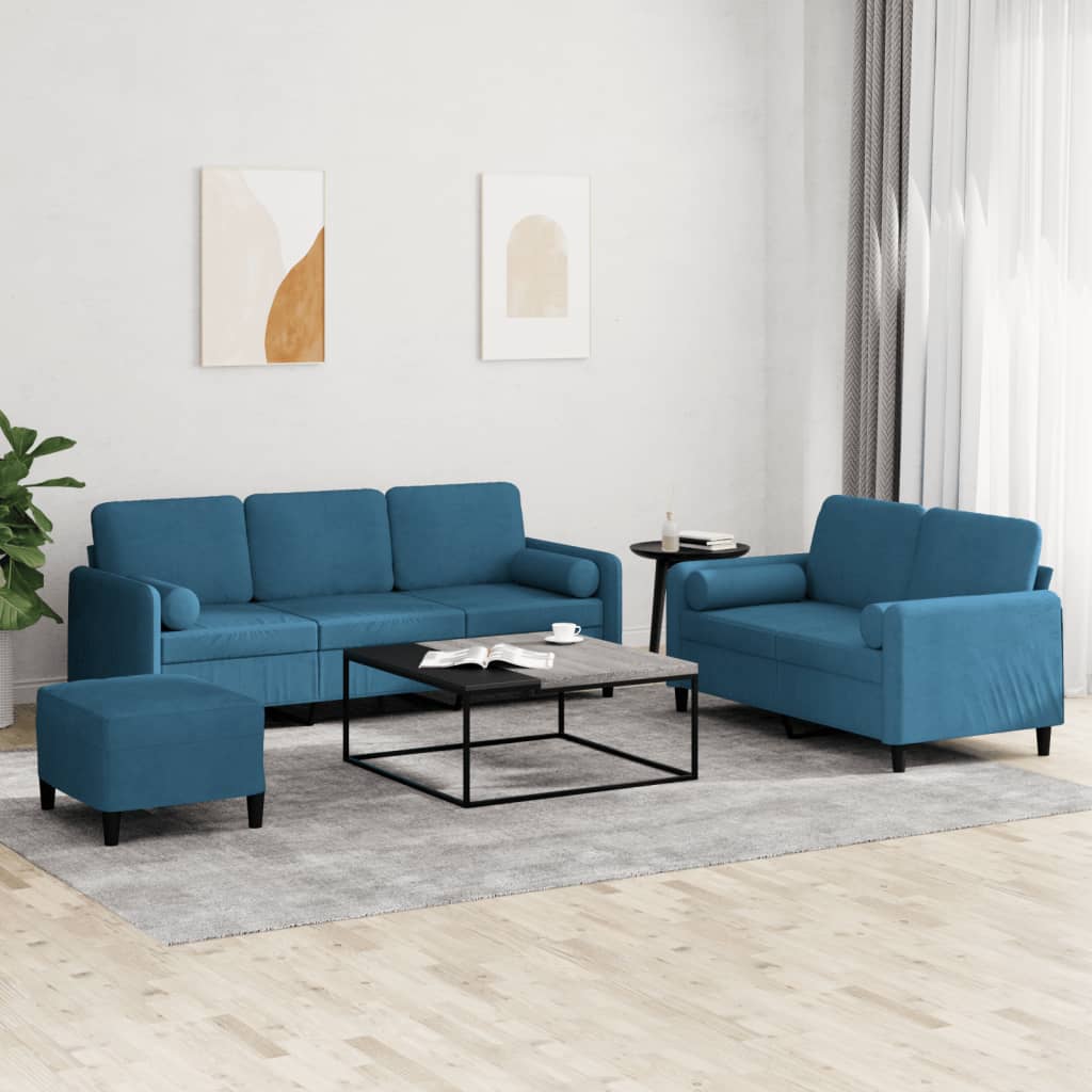 3-Delige Loungeset Met Kussens Fluweel