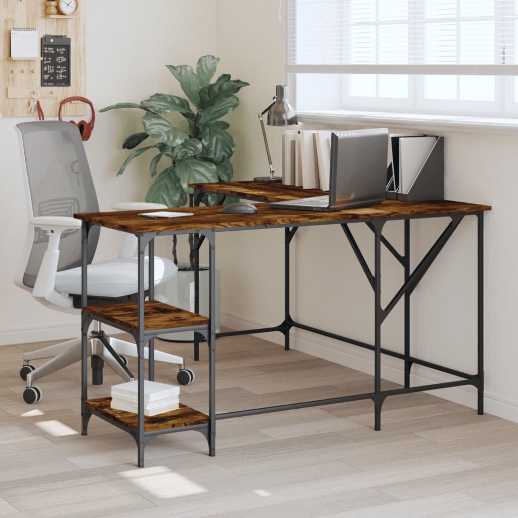 Bureau 139X139X75 Cm Bewerkt Hout
