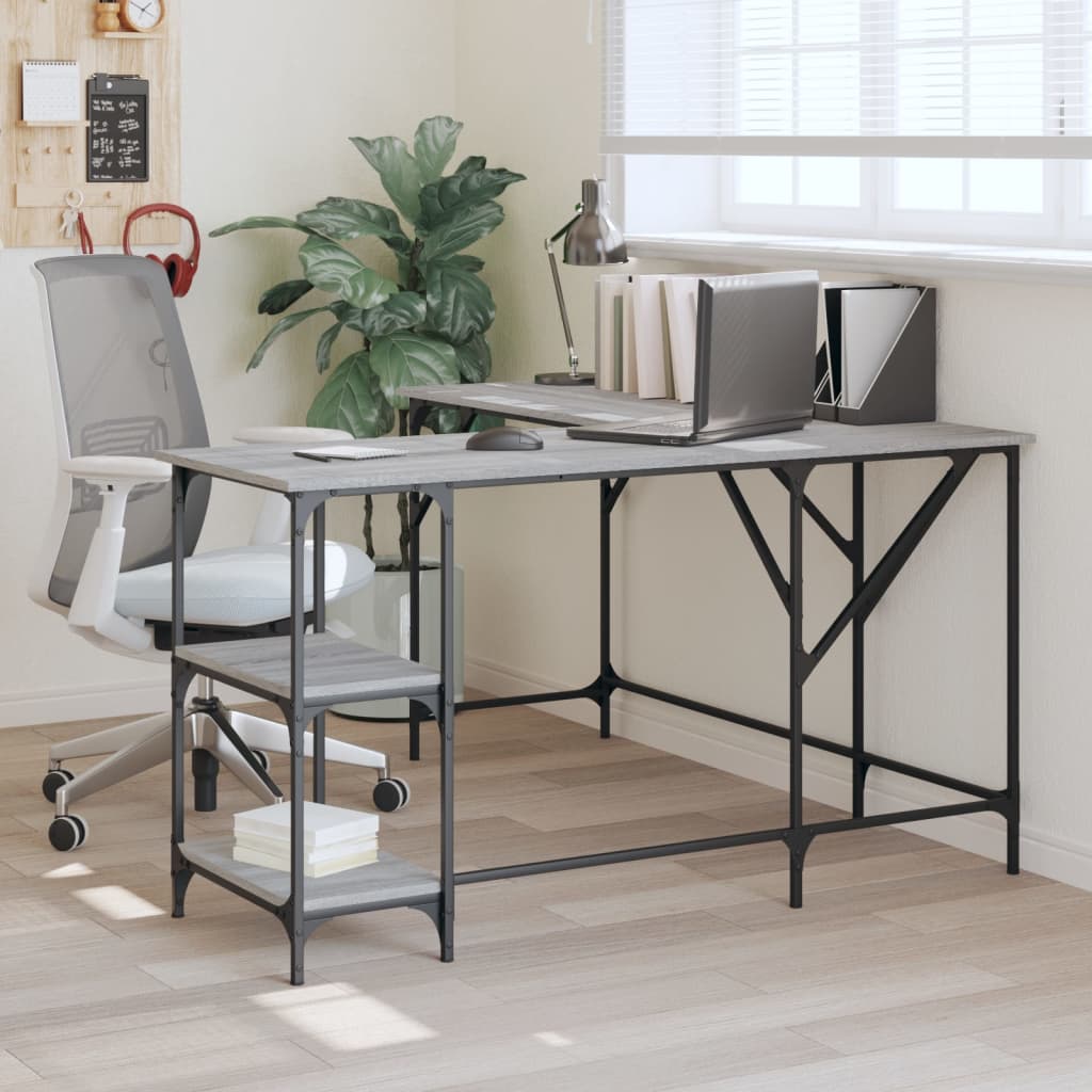 Bureau 139X139X75 Cm Bewerkt Hout