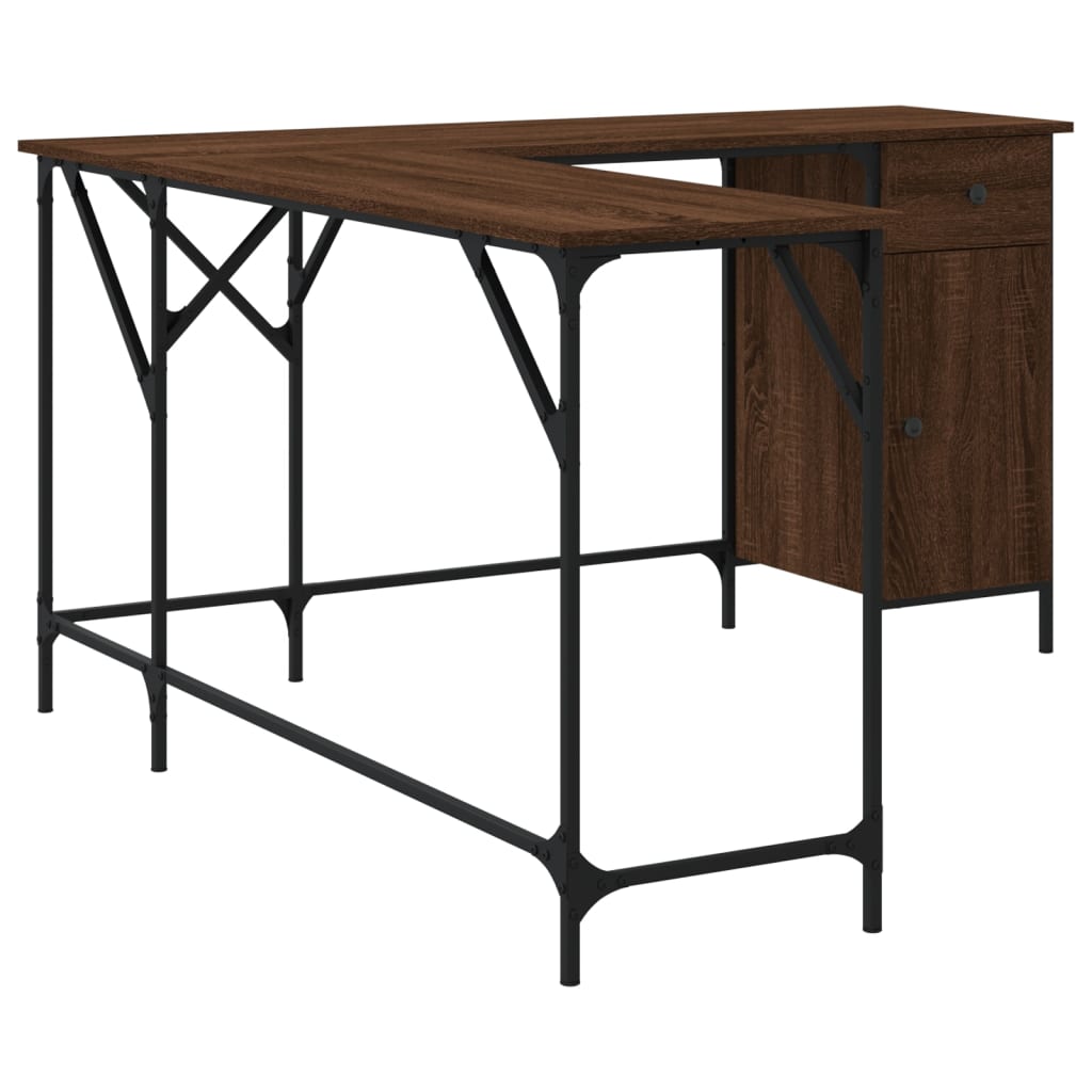 Bureau 141X141X75 Cm Bewerkt Hout
