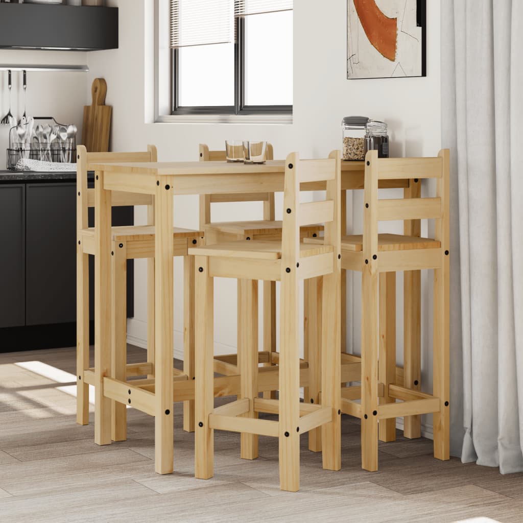 5-Delige Barset Massief Grenenhout Bruin