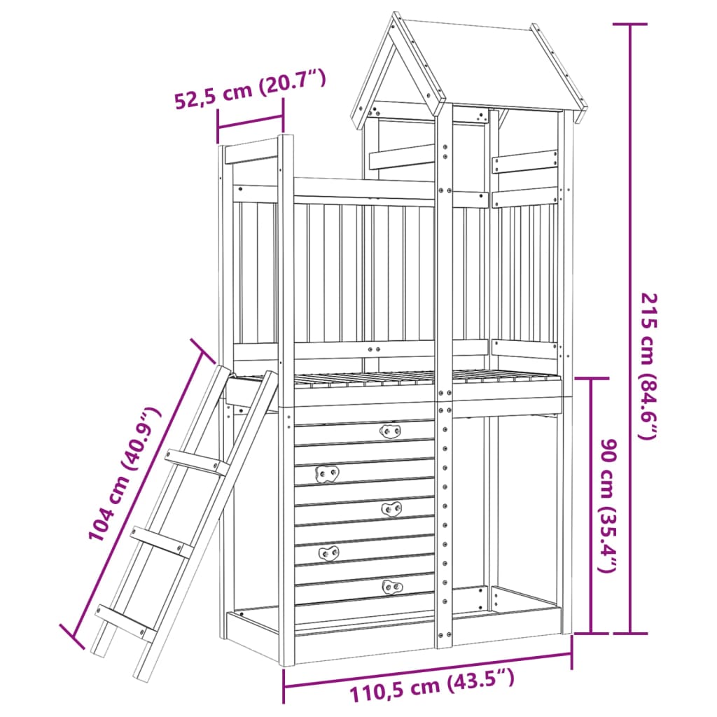 Speeltoren Met Rotswand 110,5X52,5X215 Cm