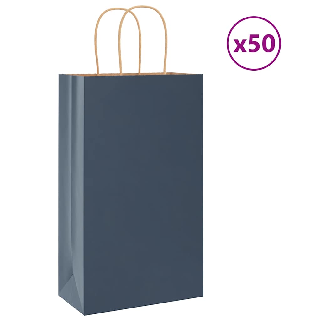 Papieren Kraftzakken Met Hengsels Blauw