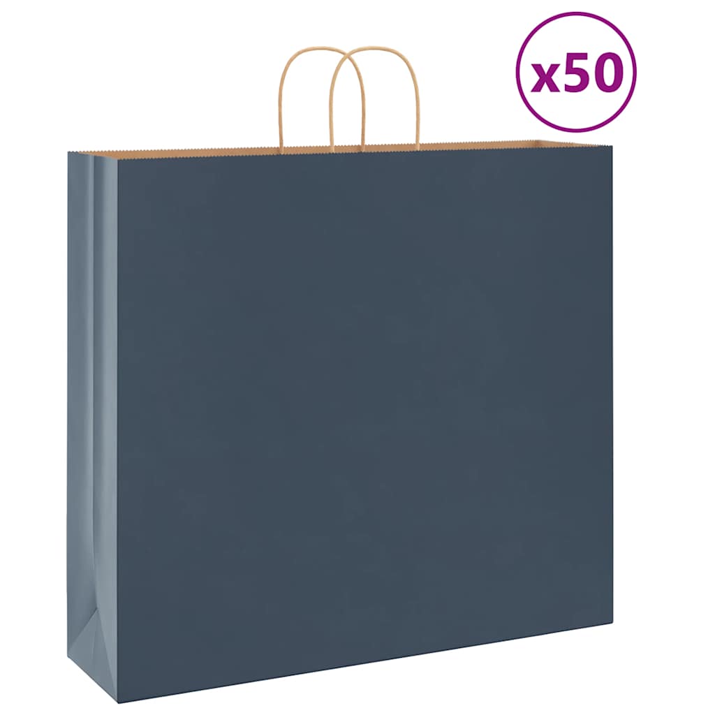 Papieren Kraftzakken Met Hengsels Blauw