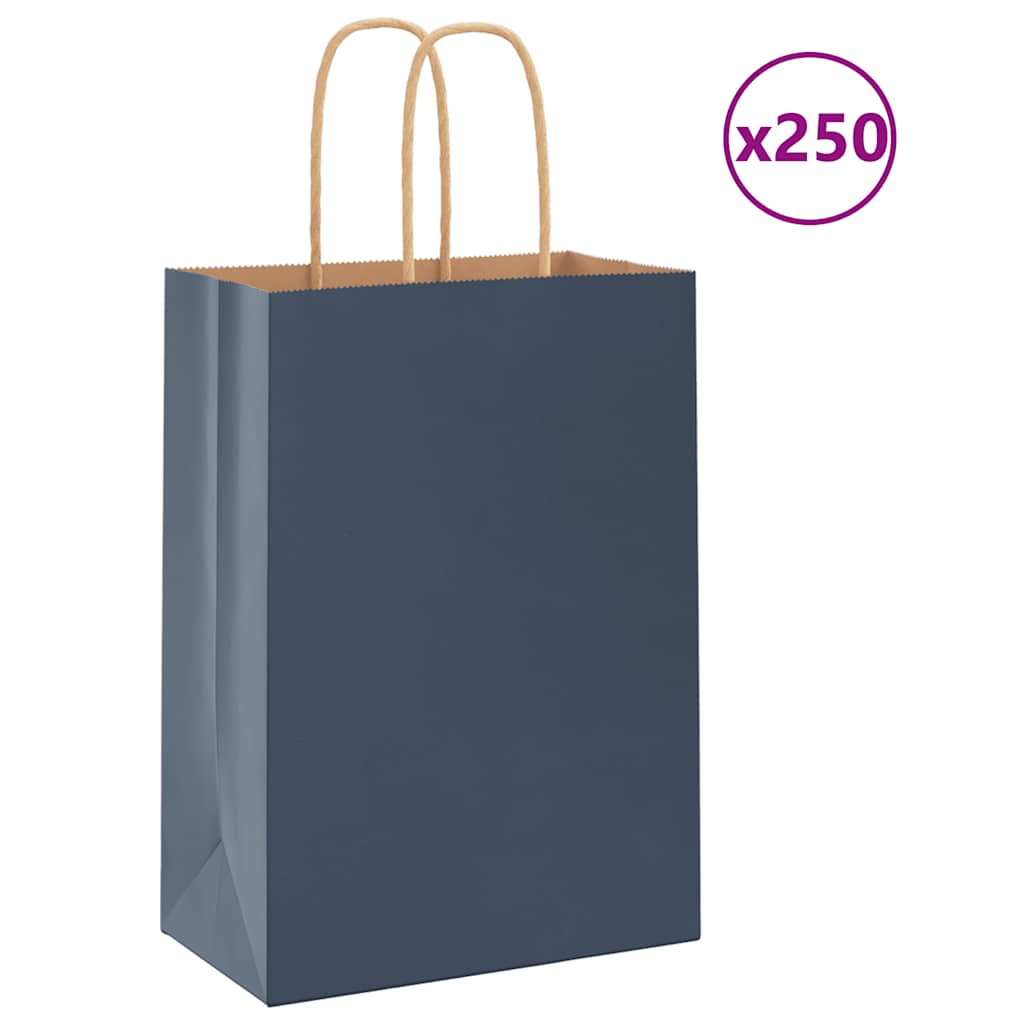 Papieren Kraftzakken Met Hengsels Blauw