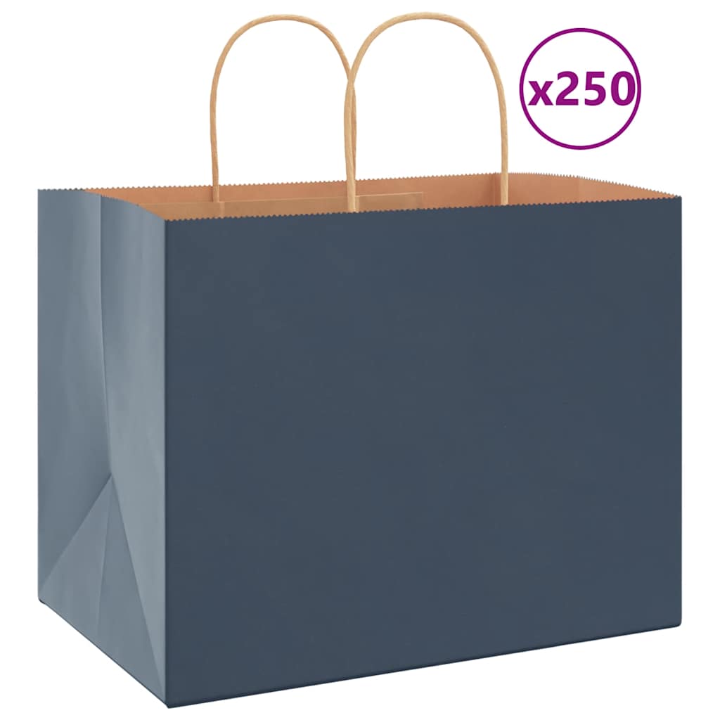 Papieren Kraftzakken Met Hengsels Blauw