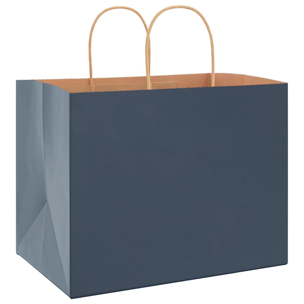 Papieren Kraftzakken Met Hengsels Blauw