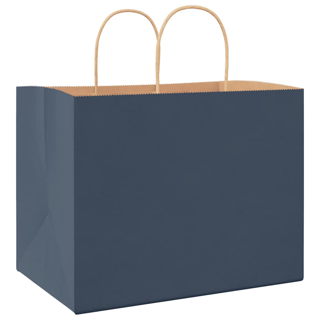 Papieren Kraftzakken Met Hengsels Blauw