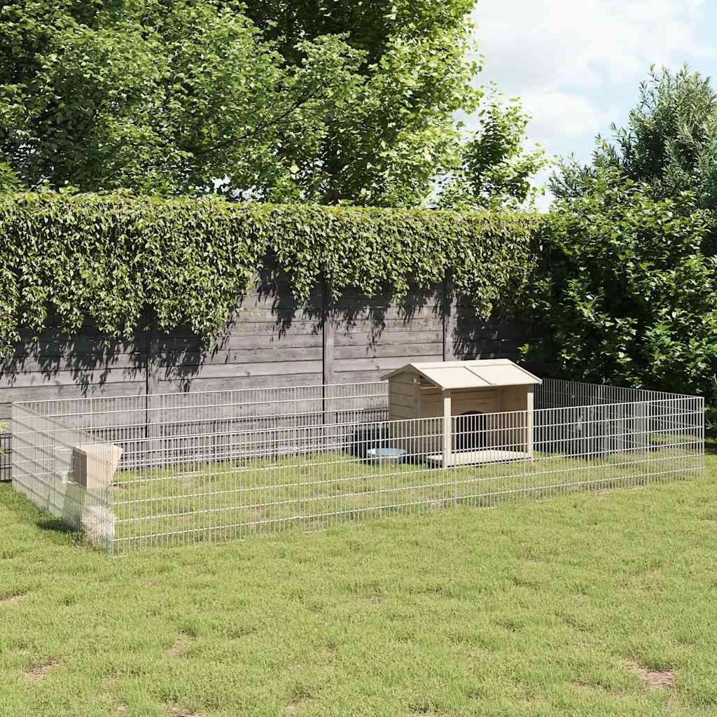 Dierenverblijf 24 Panelen Gegalvaniseerd Ijzer