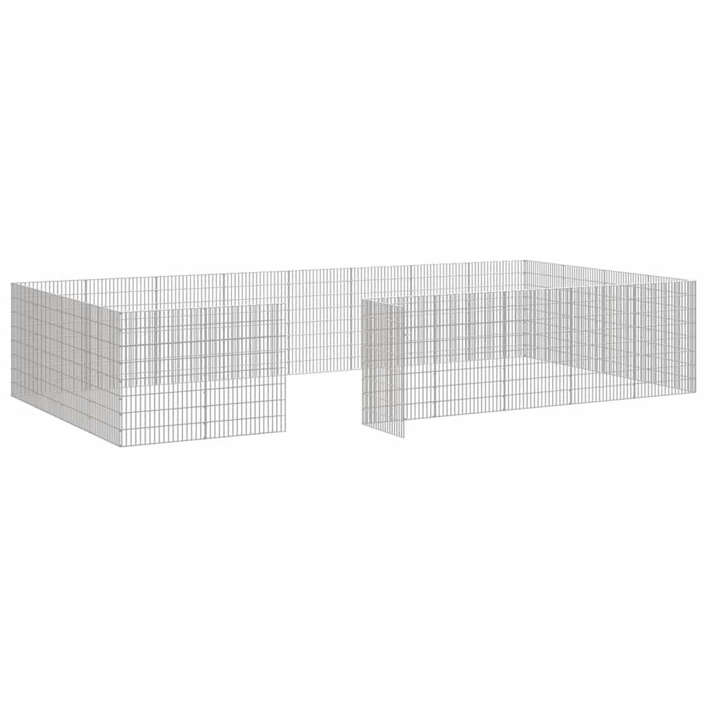 Dierenverblijf 24 Panelen Gegalvaniseerd Ijzer