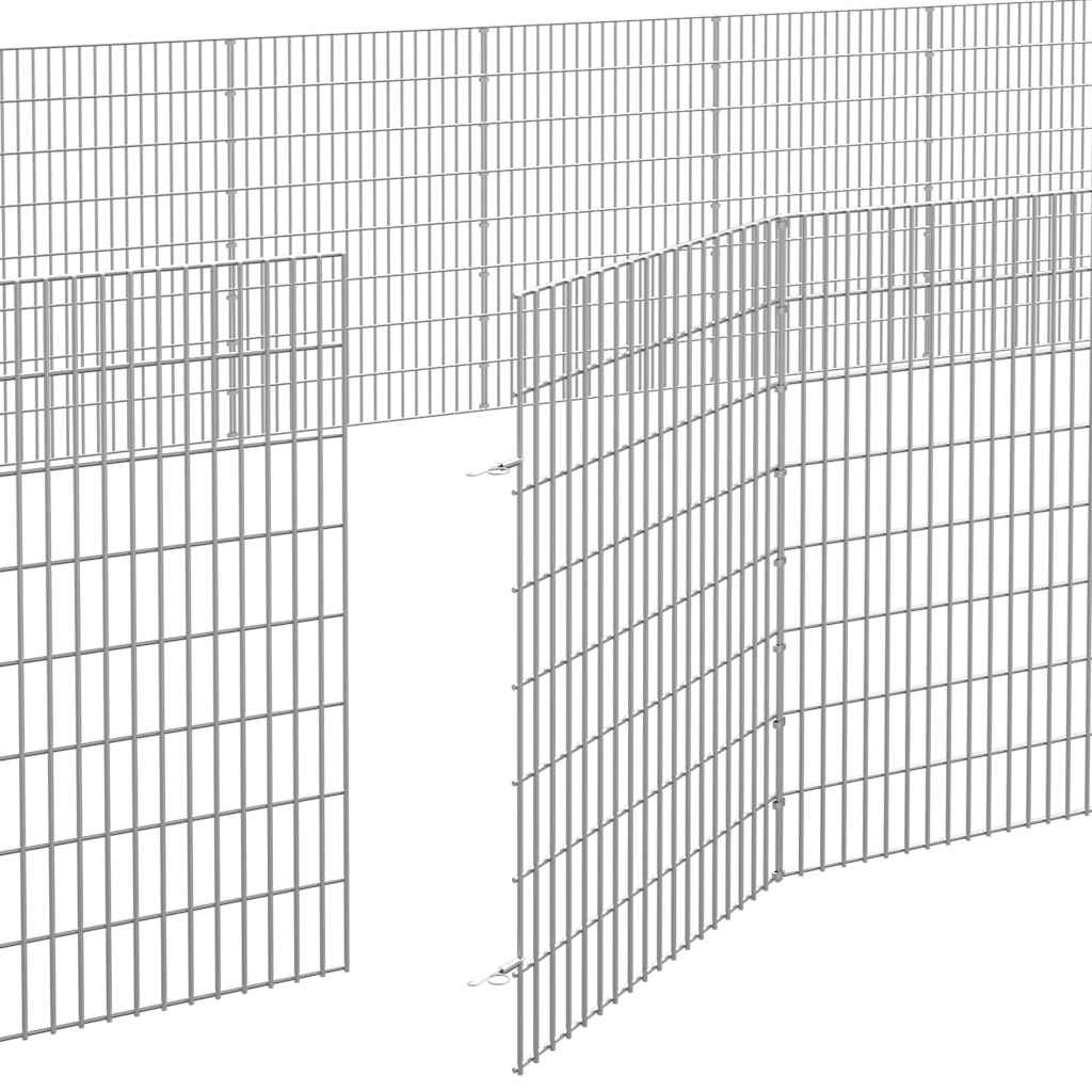 Dierenverblijf 24 Panelen Gegalvaniseerd Ijzer