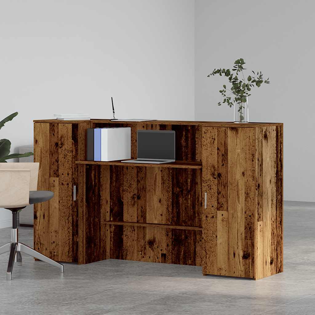 Receptiebalie 180X50X103,5 Cm Bewerkt Hout Kleurig