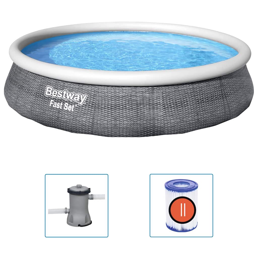 Bestway Fast Set Zwembadset Met Pomp Opblaasbaar 396X84 Cm