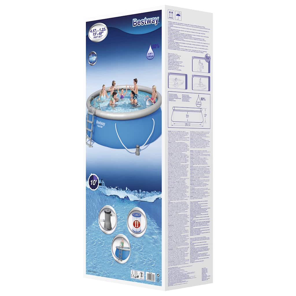 Bestway Fast Set Zwembadset Opblaasbaar Rond 457X122 Cm