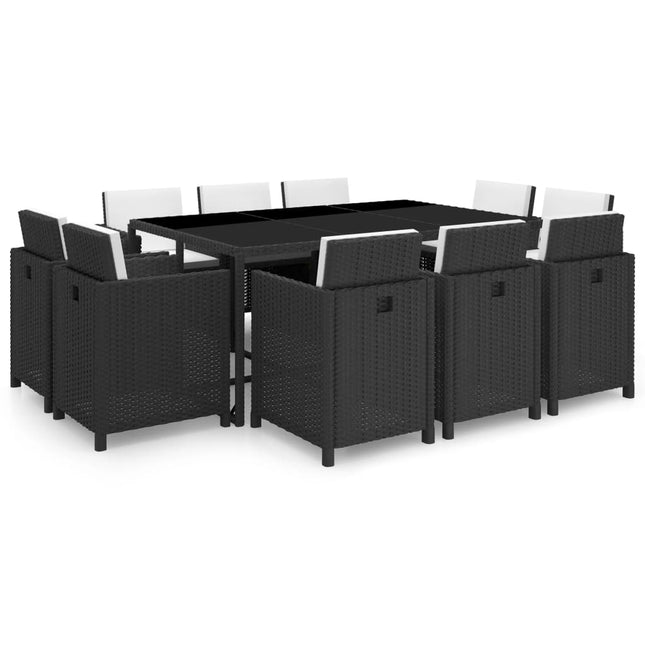 1 Tuinset Met Kussens Poly Rattan Zwart En Wit