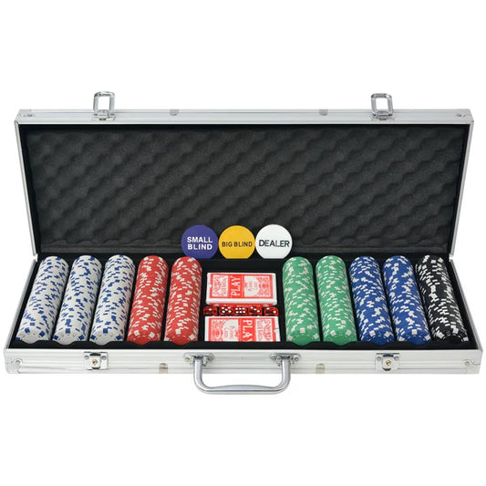 Pokerset Met 500 Chips Aluminium