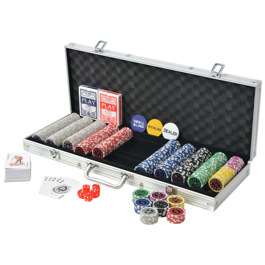 Pokerset Met 500 Chips Aluminium